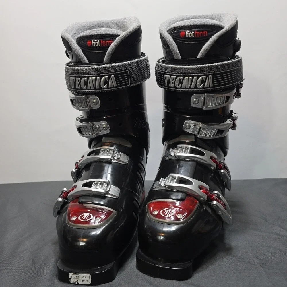 Tecnica Mens Rival‎ Icon Hot Form Anti Vibration Black Ski Boots SZ 8.5 Made...